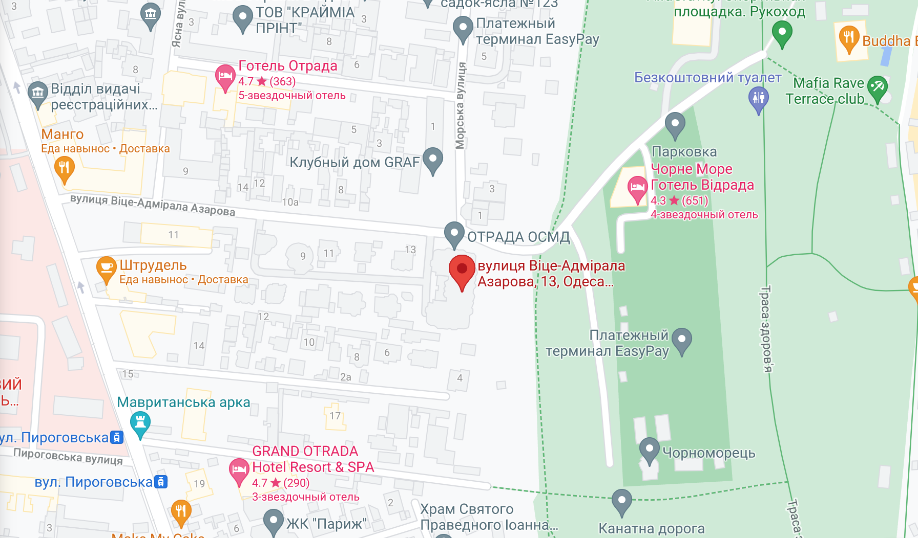 Київ, пр-т Степана Бандери 9, корпус 4В на карті - зображення
