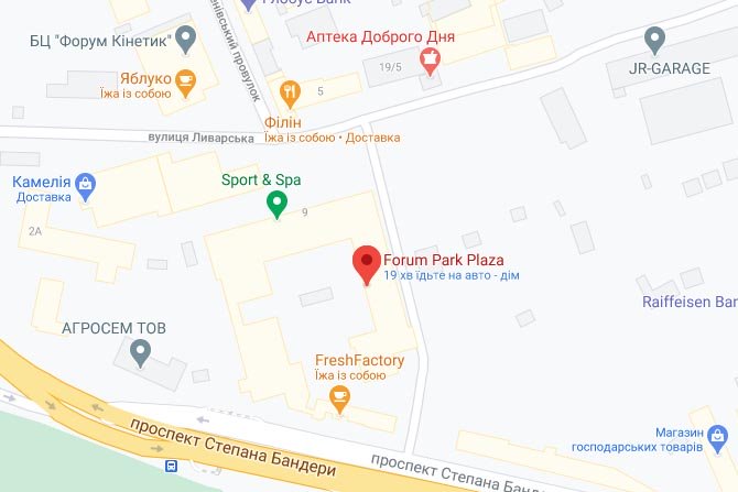 Київ, пр-т Степана Бандери 9, корпус 4В на карті - зображення