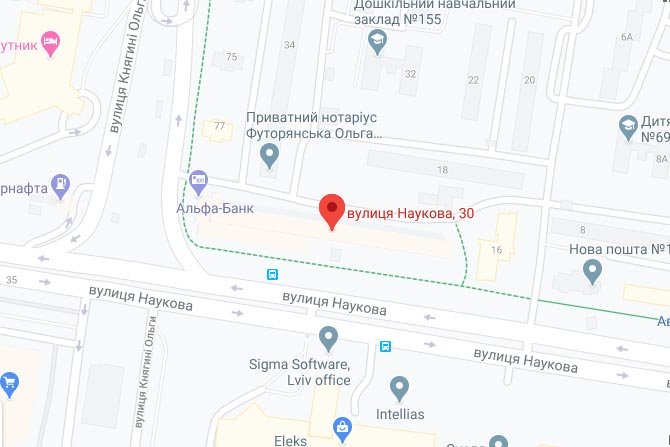 Львів, вул. Наукова, 30 на карті - зображення